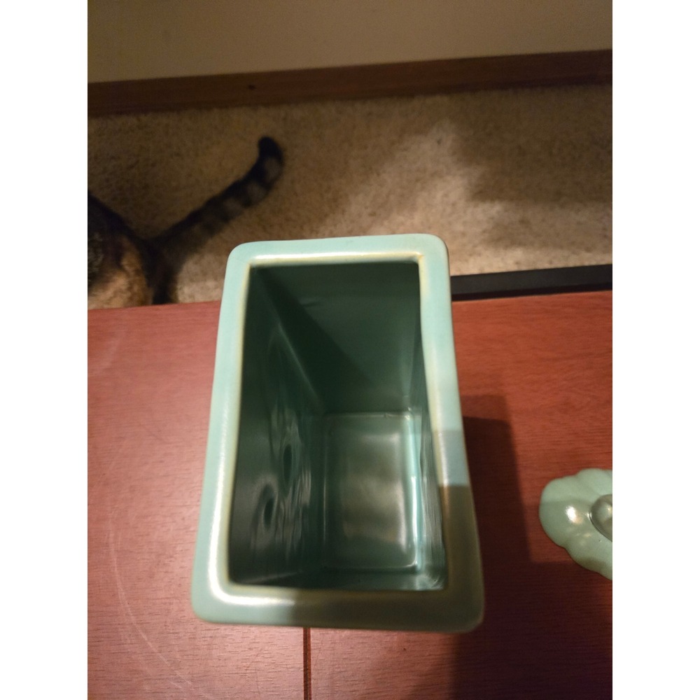 Vintage 1930s Weller Pottery Cameo Rose Set -Rectangular Vase & Cornucopia Vase - Picture 4 of 9